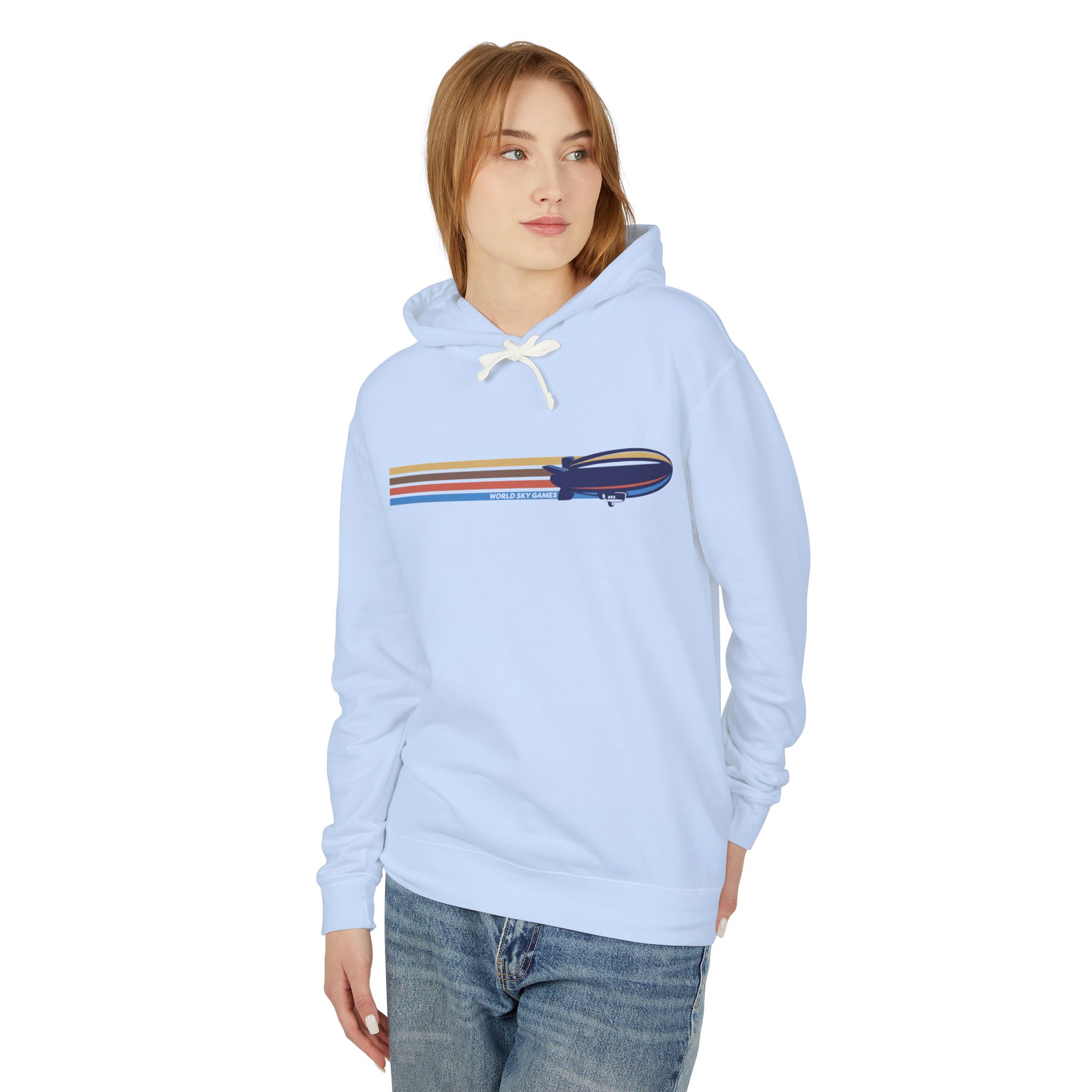 Retro Stripes | Unisex Lightweight Hooded Sweatshirt - Image 11