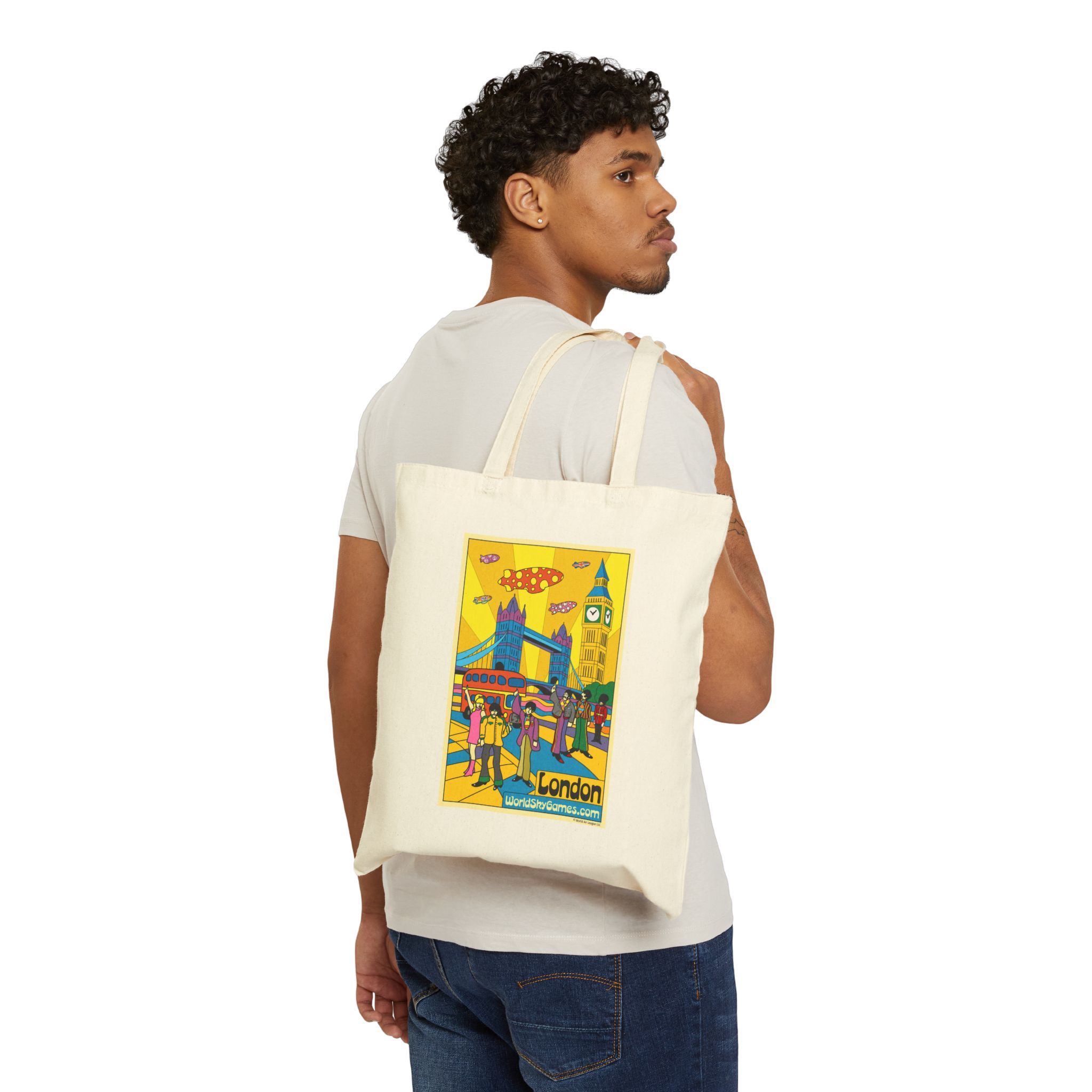Poster Series, LONDON | Cotton Canvas Tote Bag - Image 3