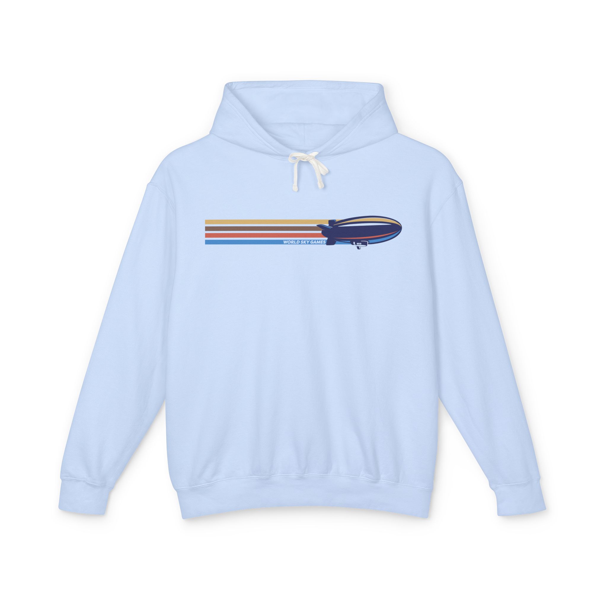 Retro Stripes | Unisex Lightweight Hooded Sweatshirt - Image 9