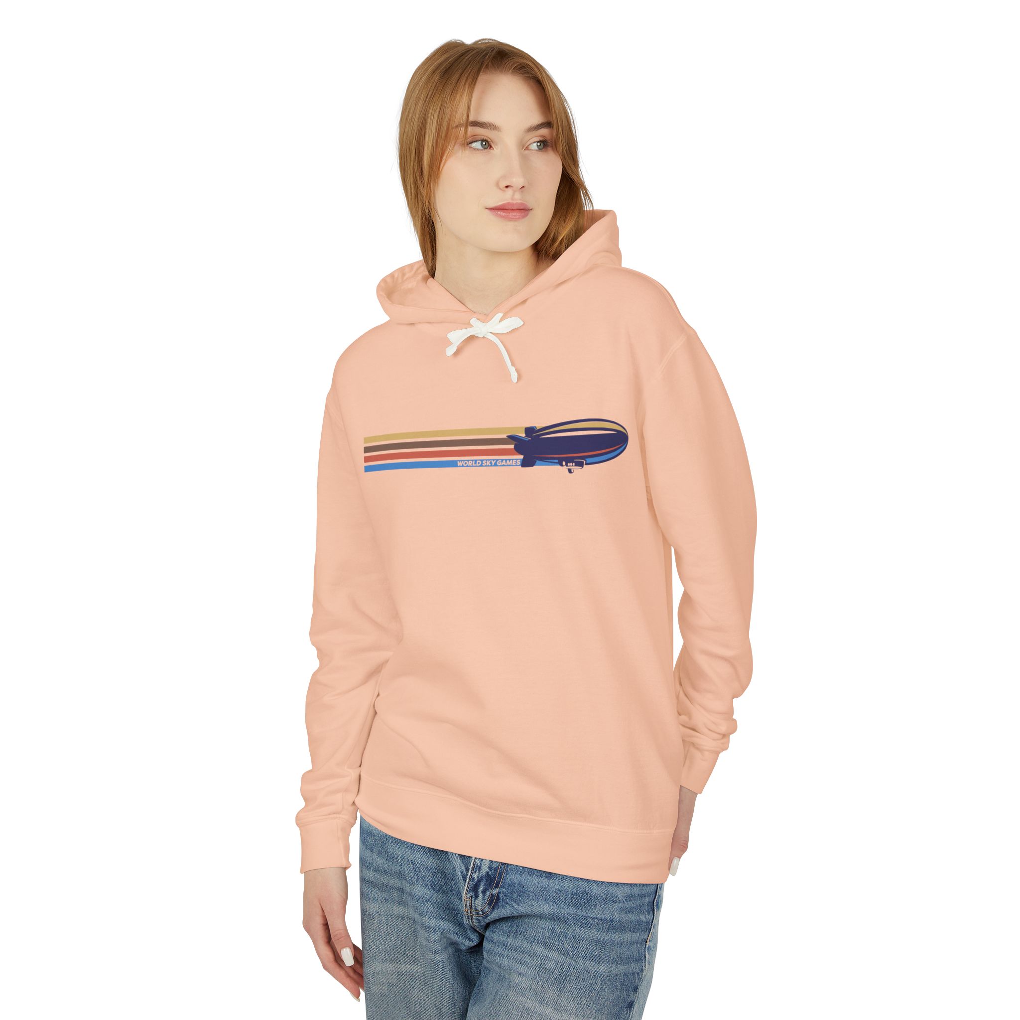 Retro Stripes | Unisex Lightweight Hooded Sweatshirt - Image 15