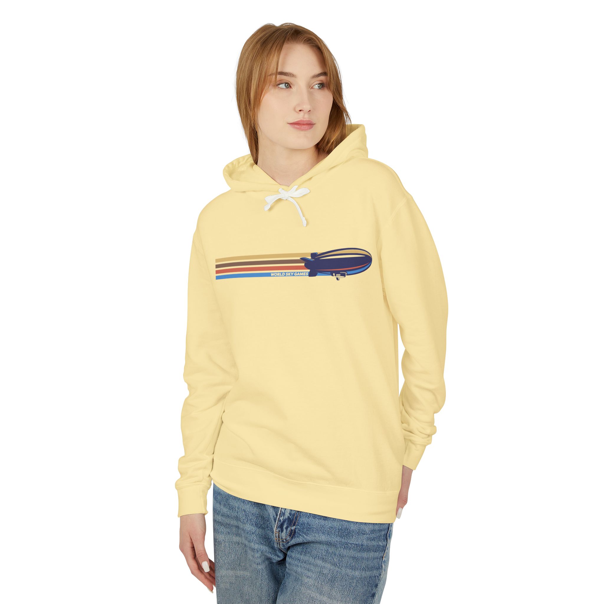 Retro Stripes | Unisex Lightweight Hooded Sweatshirt - Image 19